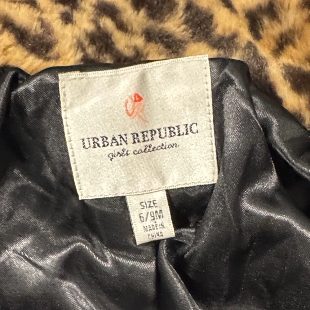 Urban Republic Leopard Print Faux Fur Jacket - Brown and Black Size 6-9 Months
